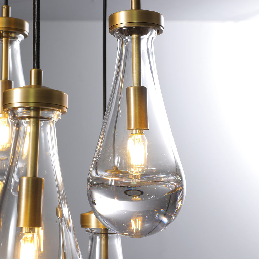 18 Inch Raindrop Glass Round Chandelier – Lachryma