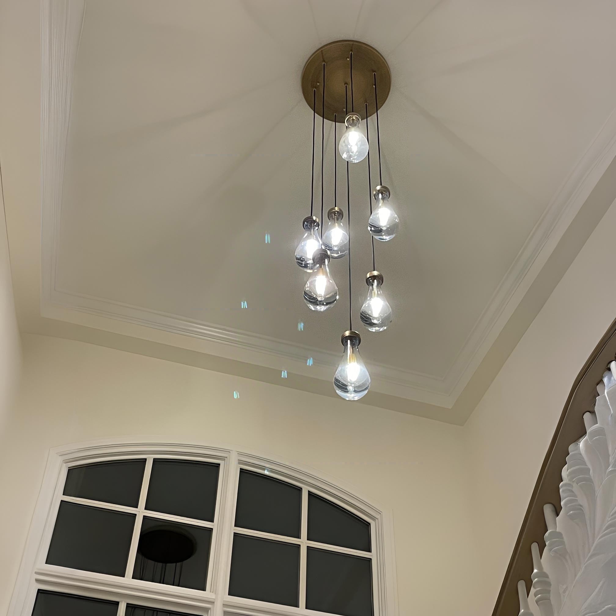 18 Inch Raindrop Glass Round Chandelier – Lachryma