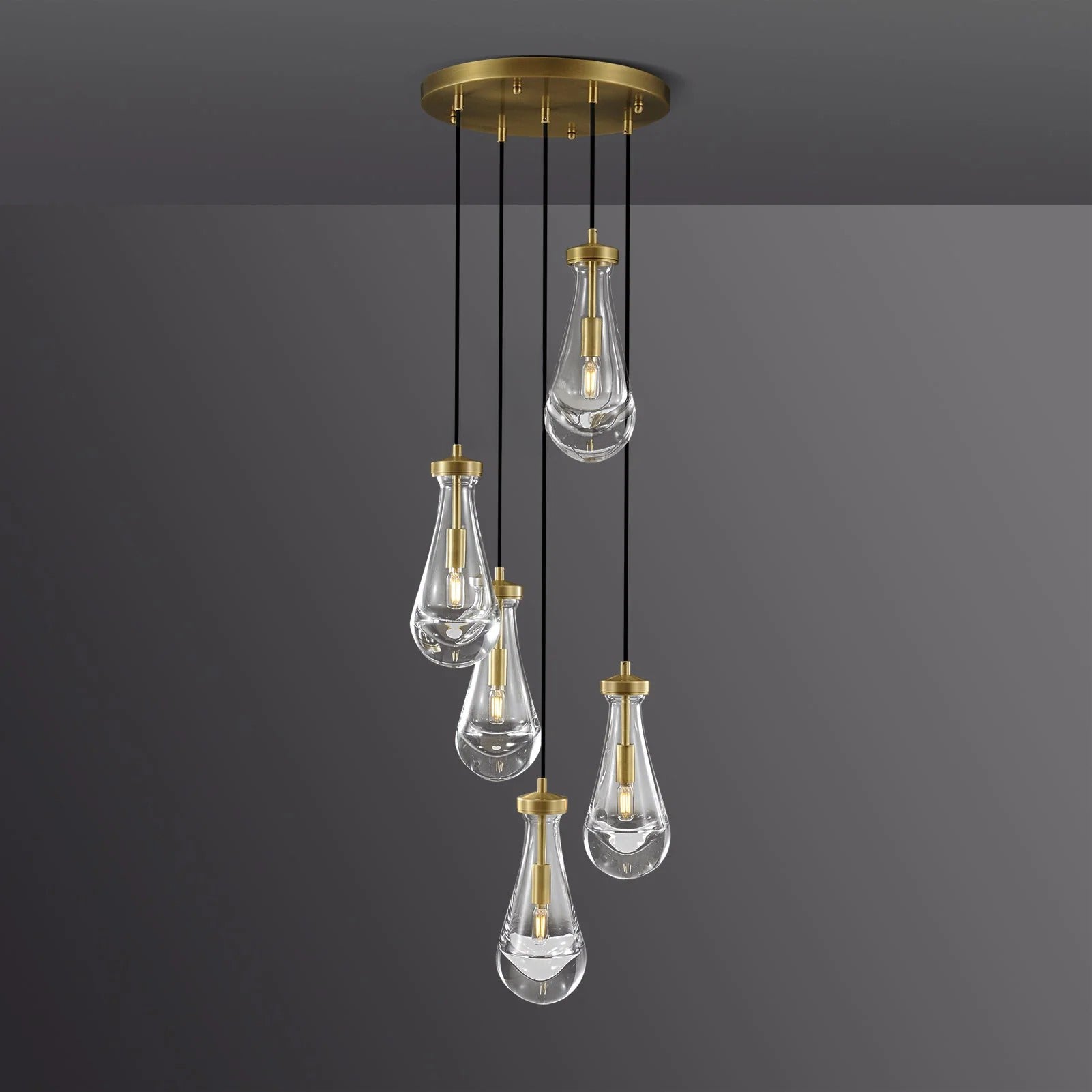 14 Inch Raindrop Glass Chandelier - Lacrima