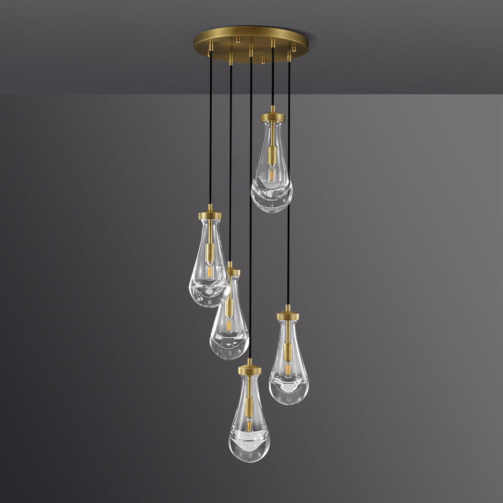 14 Inch Raindrop Glass Chandelier - Lacrima