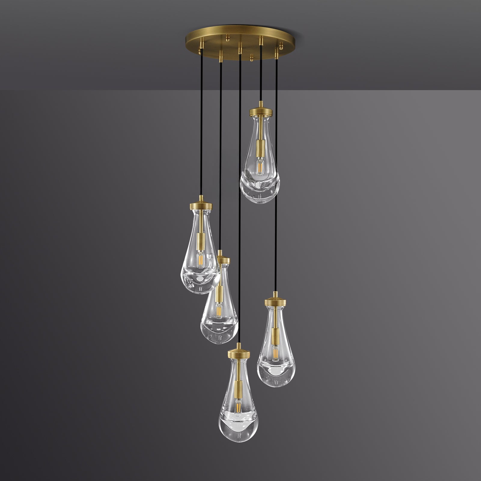 14 Inch Raindrop Glass Chandelier - Lacrima