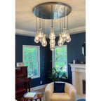 36 Inch Raindrop Glass Round Chandelier – Ava