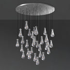 60 Inch Raindrop Glass Round Chandelier – Lachryma