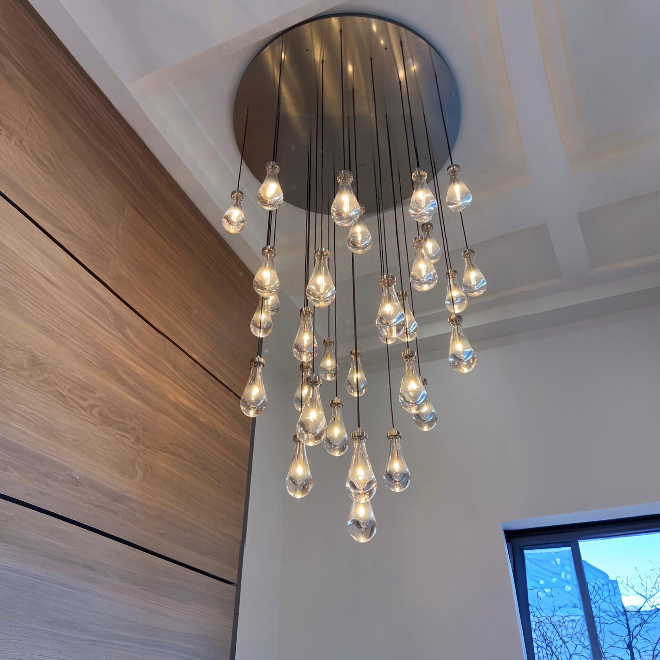 60 Inch Round Raindrop Glass Chandelier – Lachryma