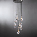 18 Inch Raindrop Glass Round Chandelier – Ava