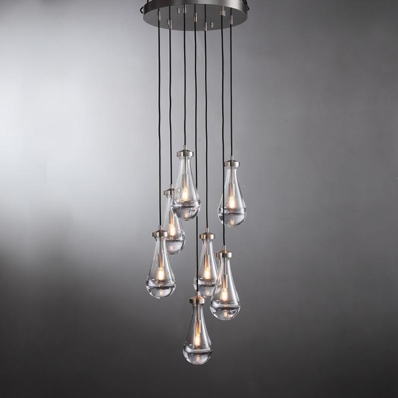 18 Inch Raindrop Glass Round Chandelier – Ava