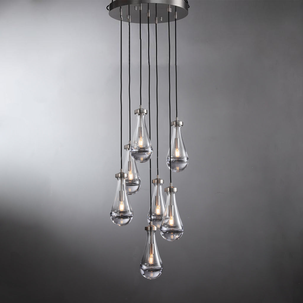 18 Inch Raindrop Glass Round Chandelier – Lachryma