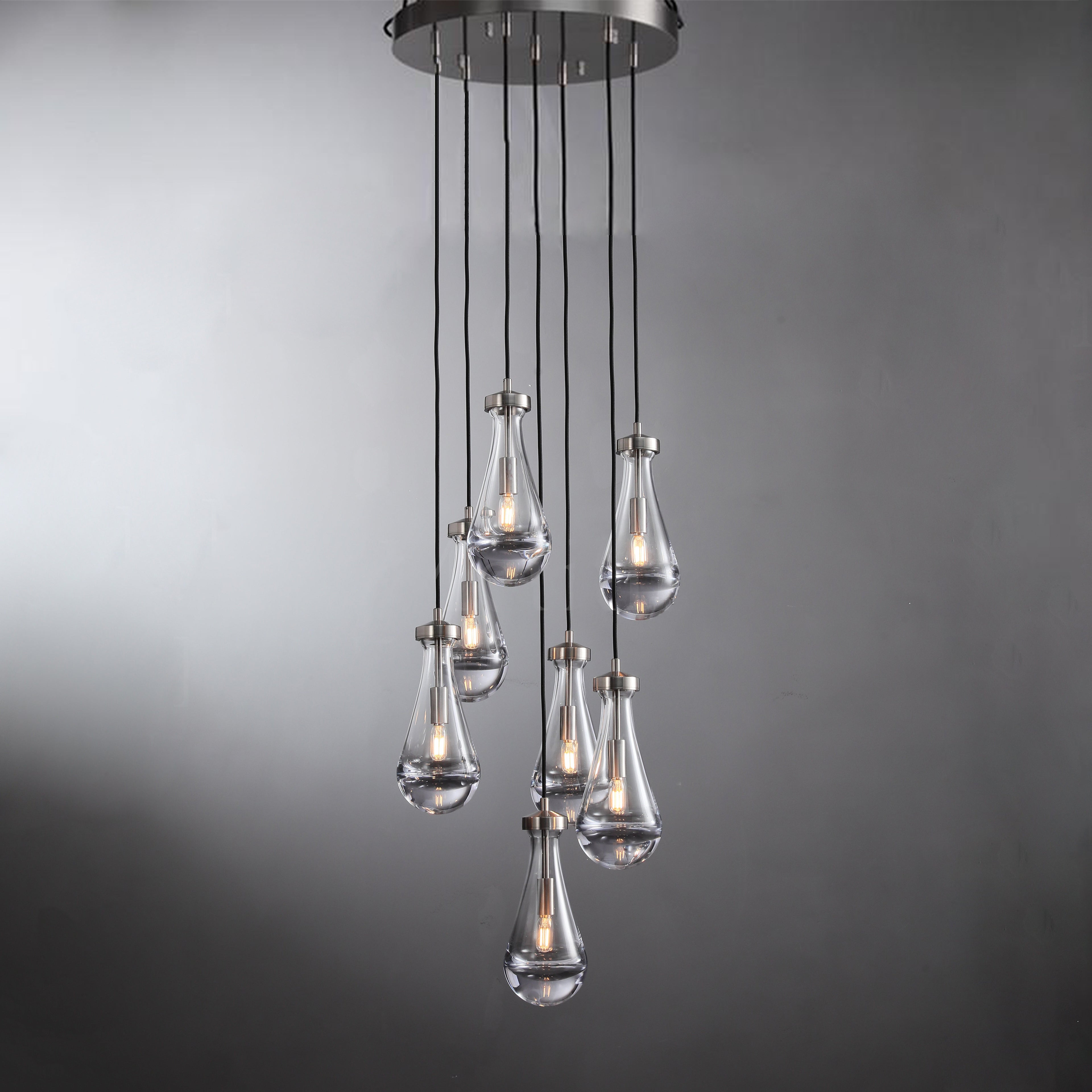 18 Inch Raindrop Glass Round Chandelier – Lachryma