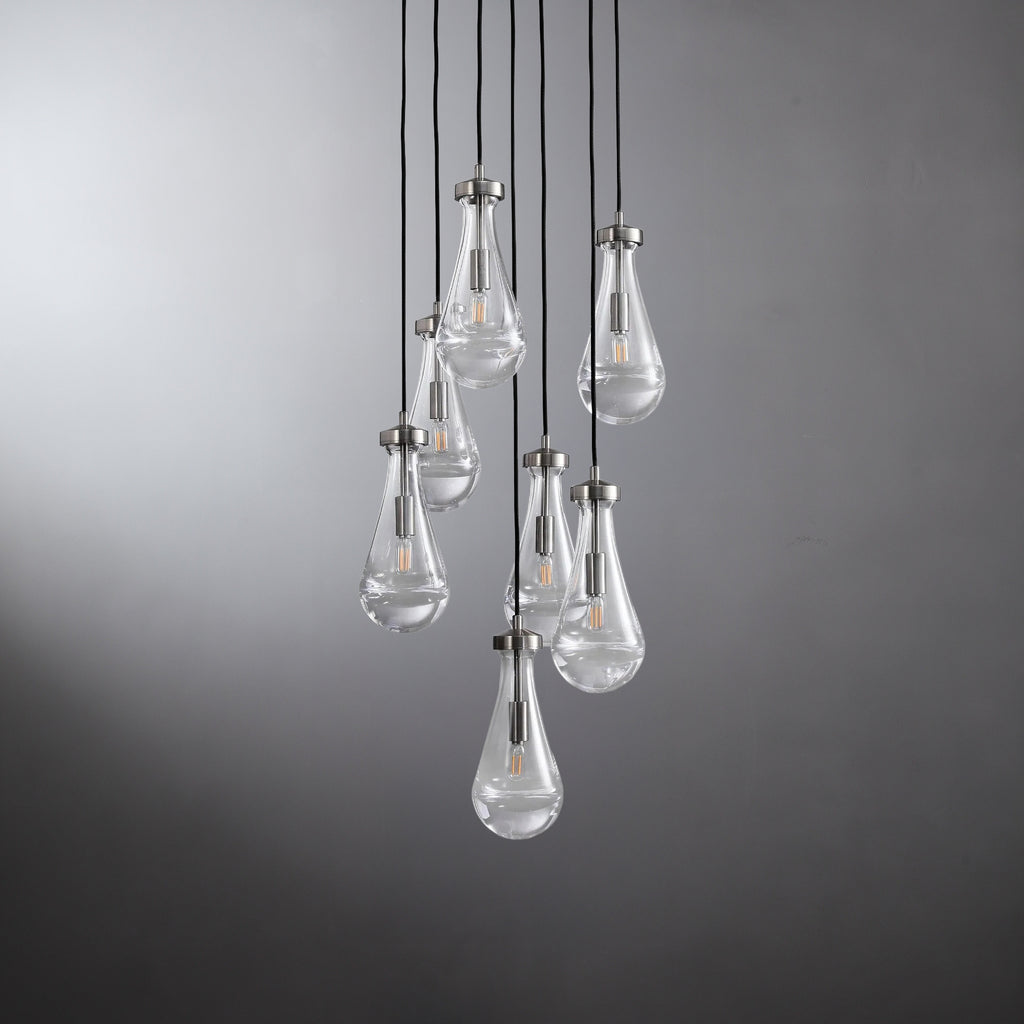 18 Inch Raindrop Glass Round Chandelier – Lachryma