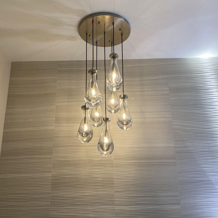 18 Inch Raindrop Glass Round Chandelier – Lachryma