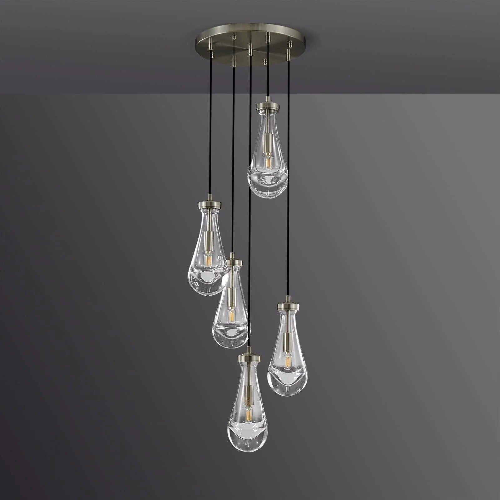 14 Inch Raindrop Glass Chandelier - Lacrima