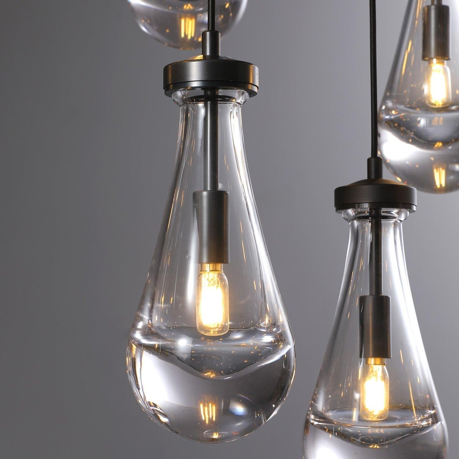72 Inch Raindrop Glass Linear Chandelier – Ava