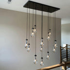 48 Inch Raindrop Glass Linear Chandelier – Ava