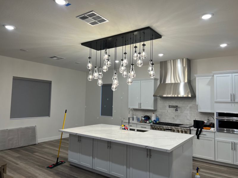 48 Inch Raindrop Glass Linear Chandelier – Ava