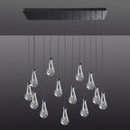 48 Inch Raindrop Glass Linear Chandelier – Ava