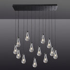 48 Inch Raindrop Glass Linear Chandelier – Ava