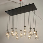 54 Inch Rectangular Raindrop Glass Chandelier – Lachryma