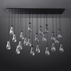 72 Inch Raindrop Glass Linear Chandelier – Ava