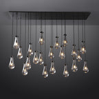 72 Inch Raindrop Glass Linear Chandelier – Ava