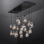 72 Inch Raindrop Glass Linear Chandelier – Ava