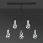 36 Inch Raindrop Glass Linear Cord Chandelier – Lachryma