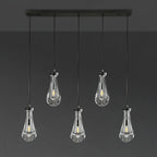 36 Inch Raindrop Glass Linear Cord Chandelier – Lachryma