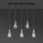 36 Inch Raindrop Glass Linear Rod Chandelier – Lachryma