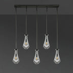 36 Inch Raindrop Glass Linear Rod Chandelier – Lachryma