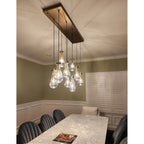 48 Inch Raindrop Glass Linear Chandelier – Ava