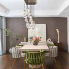 48 Inch Raindrop Glass Linear Chandelier – Ava