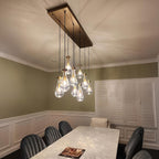 54 Inch Raindrop Glass Rectangular Chandelier – Lachryma