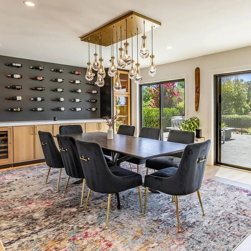 54 Inch Raindrop Glass Rectangular Chandelier – Lachryma