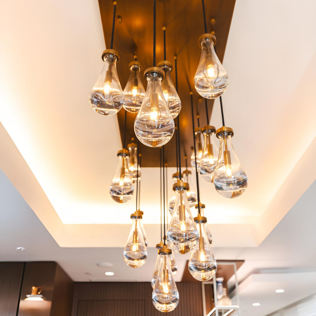 72 Inch Raindrop Glass Rectangular Chandelier – Lachryma