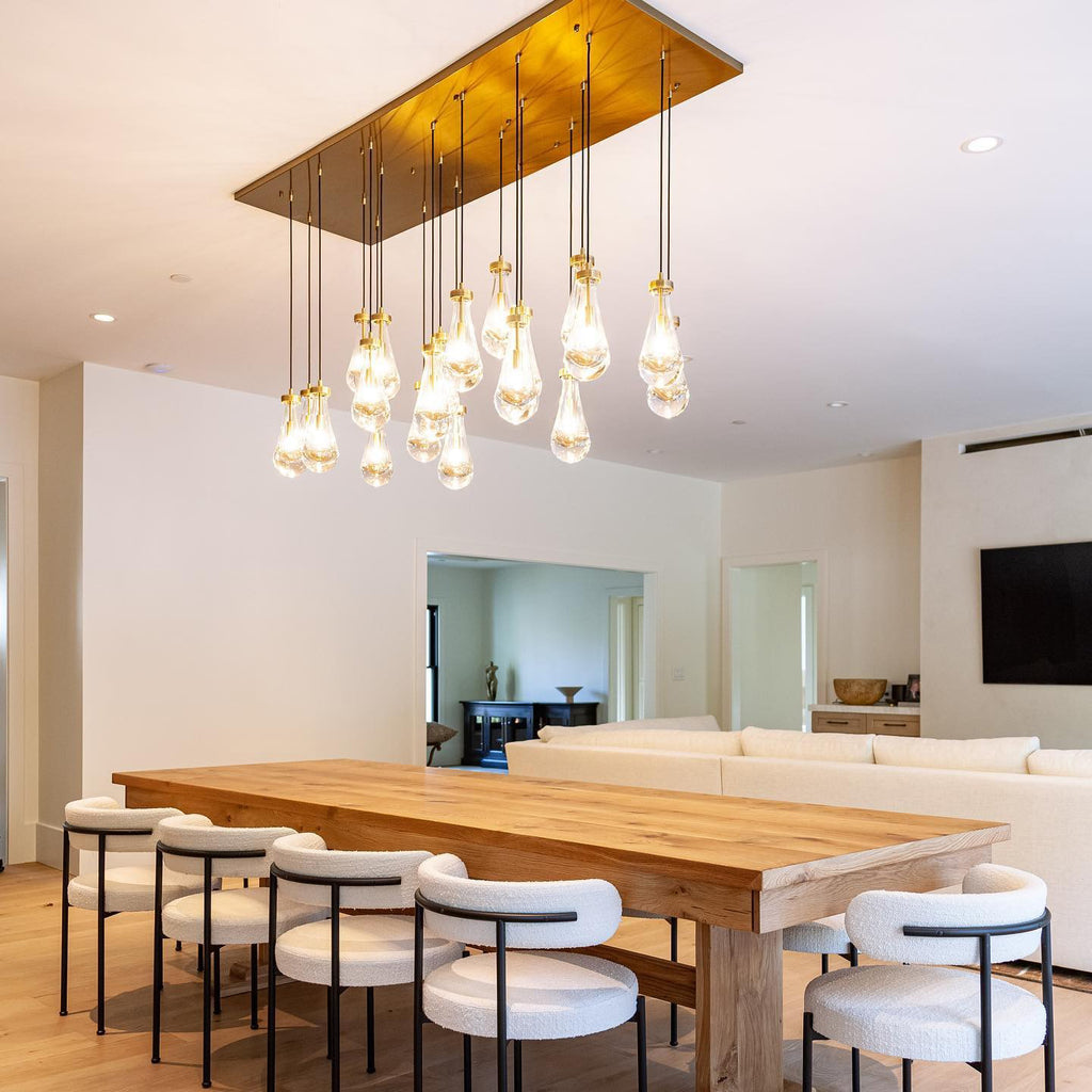 72 Inch Raindrop Glass Rectangular Chandelier – Lachryma