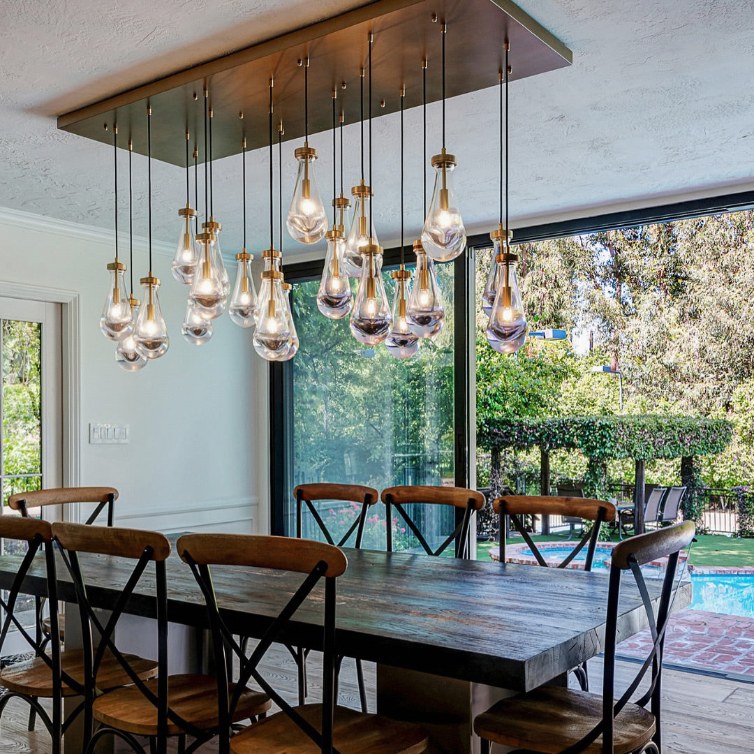 72 Inch Raindrop Glass Rectangular Chandelier – Lachryma