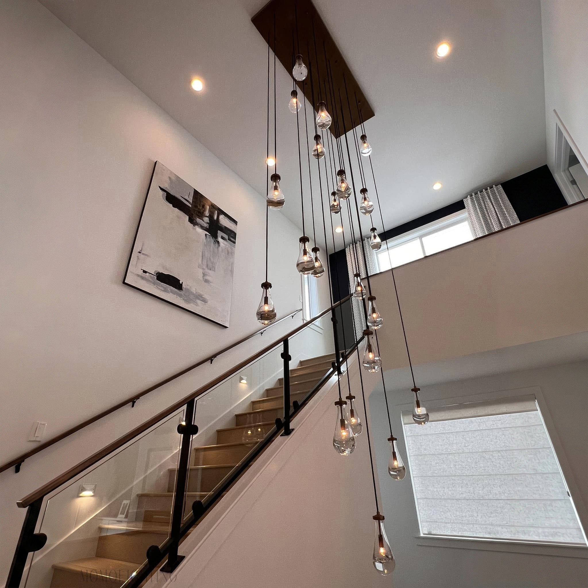 72 Inch Rectangular Raindrop Glass Chandelier – Lachryma