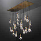 72 Inch Raindrop Glass Linear Chandelier – Ava