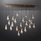72 Inch Raindrop Glass Linear Chandelier – Ava