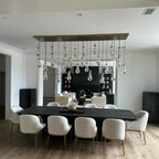 72 Inch Raindrop Glass Linear Chandelier – Ava