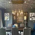 48 Inch Raindrop Glass Linear Chandelier – Ava