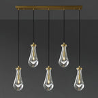 36 Inch Raindrop Glass Linear Cord Chandelier – Lachryma