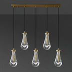 36 Inch Raindrop Glass Linear Cord Chandelier – Lachryma
