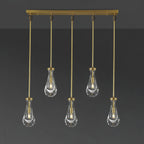 36 Inch Raindrop Glass Linear Rod Chandelier – Lachryma