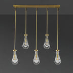 36 Inch Raindrop Glass Linear Rod Chandelier – Lachryma