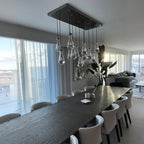 54 Inch Raindrop Glass Rectangular Chandelier – Lachryma