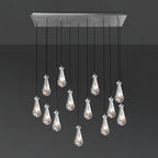 54 Inch Raindrop Glass Rectangular Chandelier – Lachryma