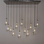 54 Inch Rectangular Raindrop Glass Chandelier – Lachryma