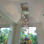 72 Inch Rectangular Raindrop Glass Chandelier – Lachryma