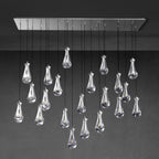72 Inch Raindrop Glass Rectangular Chandelier – Lachryma