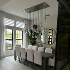 72 Inch Raindrop Glass Rectangular Chandelier – Lachryma